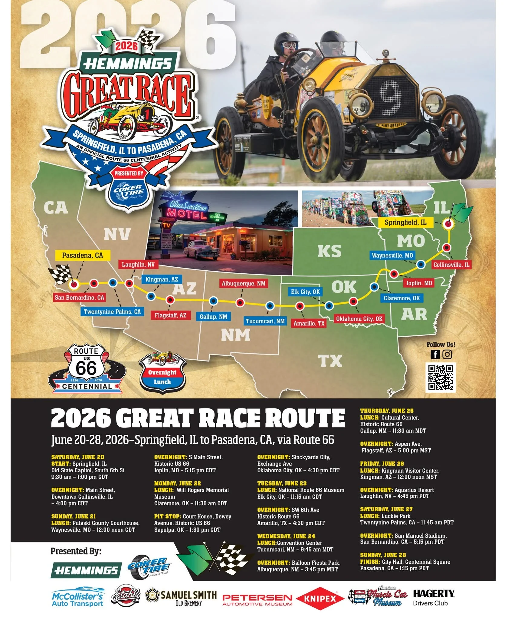 Route 66 Racers The 2026 Great Race is back on Route 66 | race-deZert